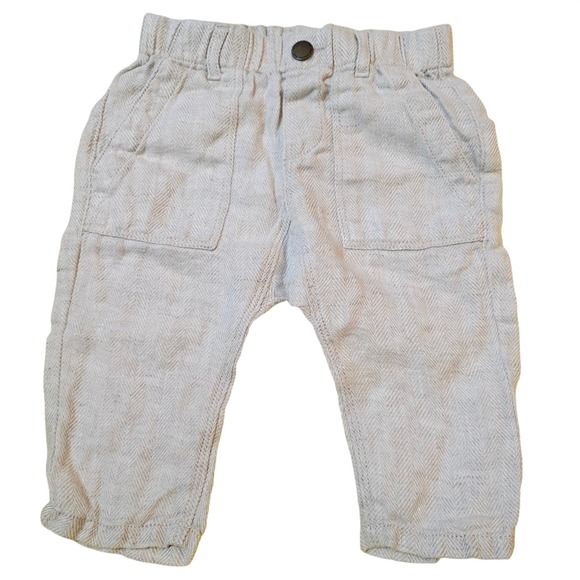 Zara Baby Boy Other - Zara Baby Boy Herringbone Trousers Beige Oatmeal Pants 3/6 Months